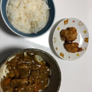 「カレーうどん♪」昨日のカレーをリメイク♪